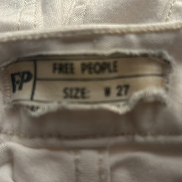 Free People White Skinny Denim Jeans Casual Size 27 Classic Boho Festival Costal - Picture 8 of 8